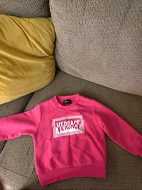 Versace Kids Hot Pink Logo Crewneck Sweatshirt